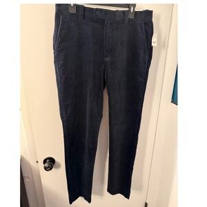 Brooks Brothers Milano Fit Corduroy Pants Mens 34W 32L Navy Blue Trousers NEW